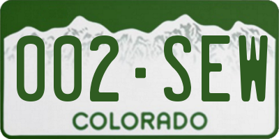 CO license plate 002SEW