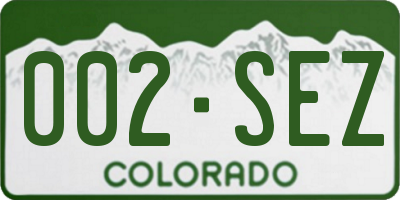 CO license plate 002SEZ