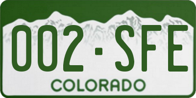 CO license plate 002SFE