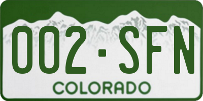 CO license plate 002SFN