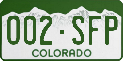 CO license plate 002SFP