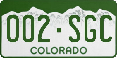 CO license plate 002SGC