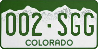 CO license plate 002SGG