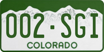 CO license plate 002SGI