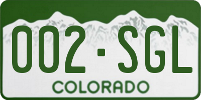 CO license plate 002SGL