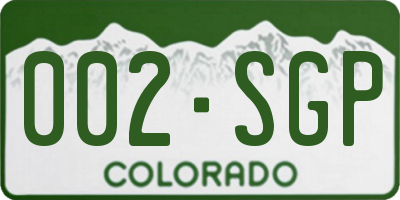 CO license plate 002SGP