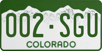 CO license plate 002SGU