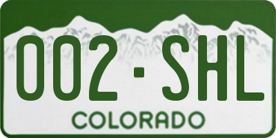 CO license plate 002SHL