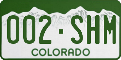 CO license plate 002SHM