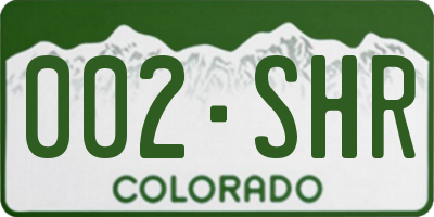 CO license plate 002SHR