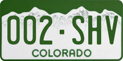 CO license plate 002SHV