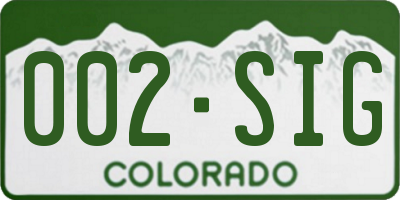 CO license plate 002SIG