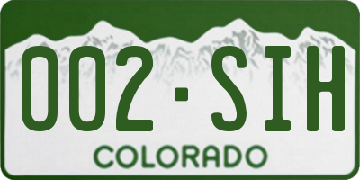 CO license plate 002SIH