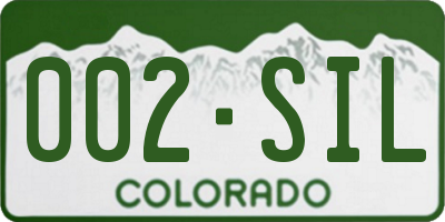 CO license plate 002SIL