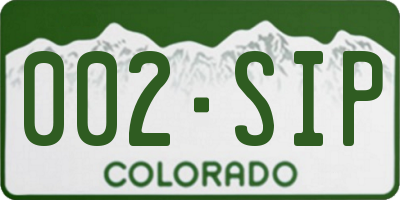 CO license plate 002SIP