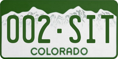 CO license plate 002SIT