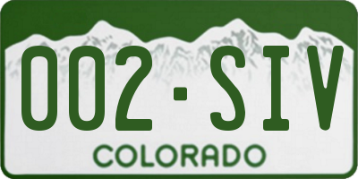 CO license plate 002SIV