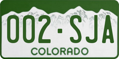 CO license plate 002SJA