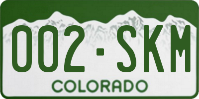 CO license plate 002SKM