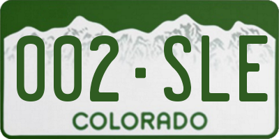 CO license plate 002SLE