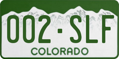 CO license plate 002SLF