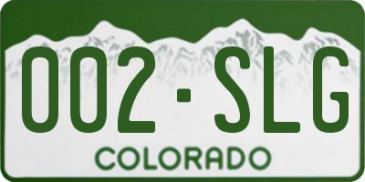 CO license plate 002SLG