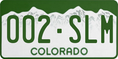 CO license plate 002SLM