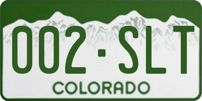 CO license plate 002SLT