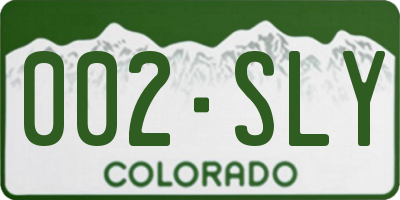 CO license plate 002SLY