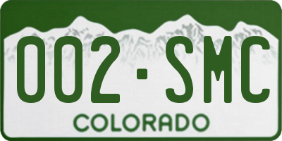 CO license plate 002SMC