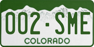 CO license plate 002SME