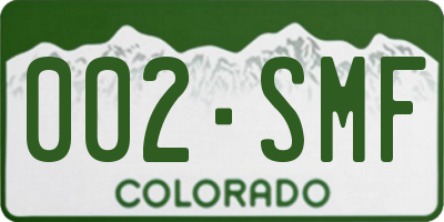 CO license plate 002SMF