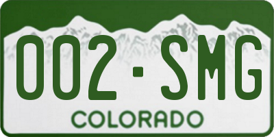 CO license plate 002SMG