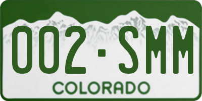 CO license plate 002SMM