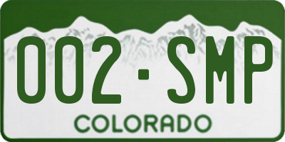 CO license plate 002SMP