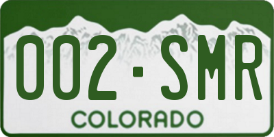 CO license plate 002SMR