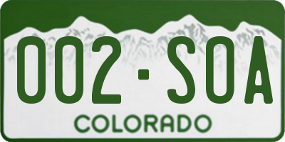 CO license plate 002SOA