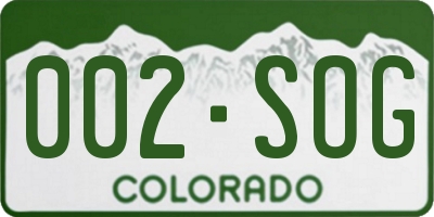 CO license plate 002SOG