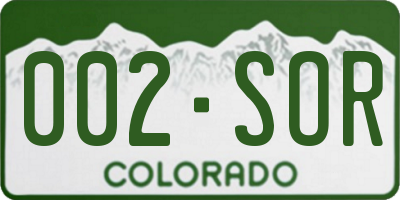 CO license plate 002SOR