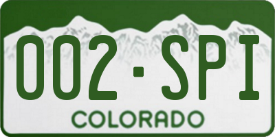 CO license plate 002SPI