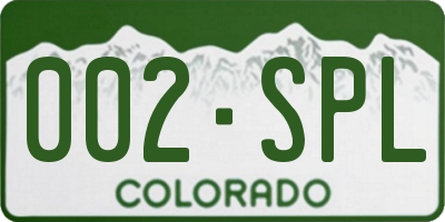 CO license plate 002SPL