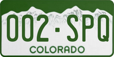 CO license plate 002SPQ