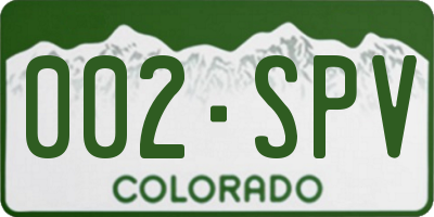 CO license plate 002SPV