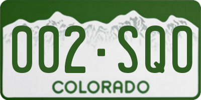 CO license plate 002SQO