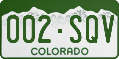 CO license plate 002SQV