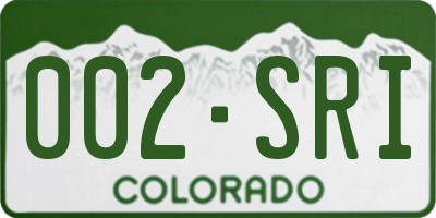 CO license plate 002SRI