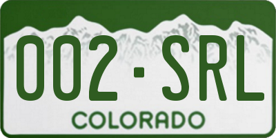 CO license plate 002SRL