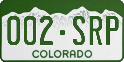 CO license plate 002SRP