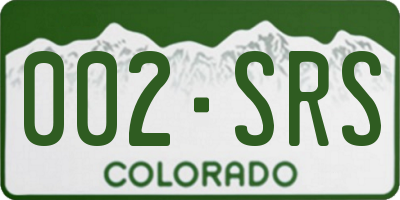 CO license plate 002SRS