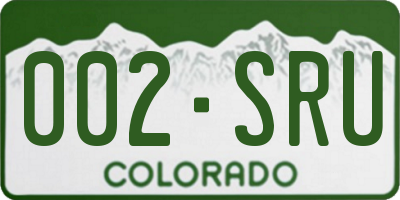 CO license plate 002SRU